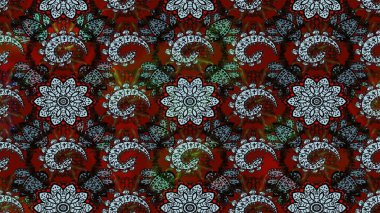 Küçük çiçekteki sevimli çiçek deseni. Güzel karalamalı çiçek desenli çizim. Güzel kumaş deseni. Raster illüstrasyonu.