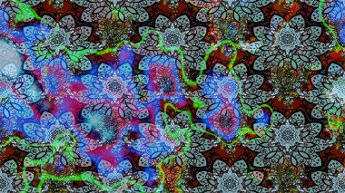 Küçük çiçekli yay deseni çiz. Suluboya tarzında mavi ve nötr renklerde. Raster illüstrasyonu.