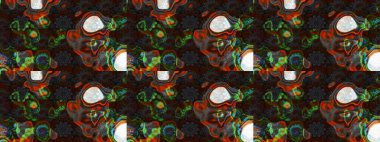 Gri ve kahverengi renklerde. Raster illüstrasyonu. Çiçek buketleriyle klasik tarzda eskiz deseni.