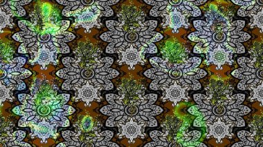 Eski usul. Eskiz geçmişi. Kumaş, tekstil, duvar kağıdı baskısı için. Miles Fleur, süslü püslü bir süs. Tomurcukları papatya çiçekleri olan sevimli bir çiçek deseni. Raster illüstrasyonu.