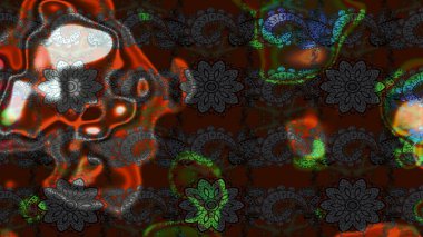 Gri ve kahverengi renklerde bahar çiçekleri. Raster çiçekleri klasik tarzda çizilmiş. Raster illüstrasyonu. Çiçekli yumuşak çizim deseni.