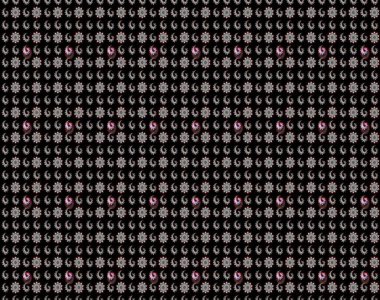 Siyah ve gri kıvırcık çiçekler siyah ve gri renkte şekillenir. Klasik çiçek tasarımı elementleri. Raster illüstrasyonu.