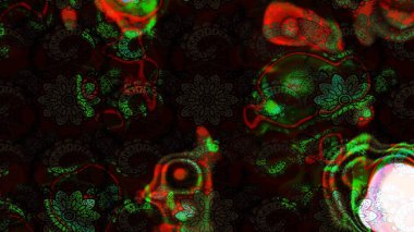 Kumaş desenli papatya çiçeği detayı. Siyah ve gri renkte çiçekler.