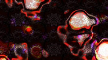 El çizimi Raster çizimi. Parlak elementlerin. Çizim çiçek deseni duvar kağıdı, web sitesi arkaplanı, paket kağıdı, davetiye, broşür, pankart veya web sitesi için kullanılabilir.