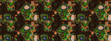 Suluboya çizimi. Kahverengi ve yeşil renkli çiçekler. Çiçekli eskiz deseni. El çizimi.