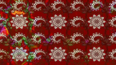 Kırmızı ve kahverengi renkte çiçekler. Renkli bahar temalı eskiz kalıbı. Düz Çiçek Elementleri Tasarım Raster illüstrasyonu. Çiçekli çiçek deseni, suluboya..