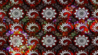 Bahar çiçekleri dallı desen, siyah ve kahverengi renkler ve çiçek silueti. Raster deseni.