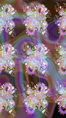 Kahverengi ve nötr renklerde çiçekler. Gömlek, arka plan modelini çiz. Tropik çiçekler.