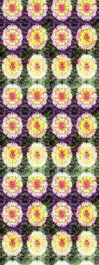 Küçük çiçekte güzel bir desen. Moda baskıları için zarif bir şablon. Küçük renkli çiçekler. Tarafsız ve sarı çiçekli bahar çiçekleri. Motley illüstrasyonu.