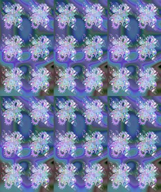 Mavi ve mor renkli çiçekler. Renkli Bahar temalı eskiz kalıbı. Çiçekli çiçek deseni, suluboya. Düz Çiçek Elementleri Tasarım Raster illüstrasyonu.