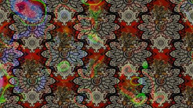 Şirin çiçekli, desenli, gri ve kahverengi renkli bir eskiz deseni. Tekstil için suluboya eskiz deseni. El çizimi çiçek çizimi deseni (fayans)).