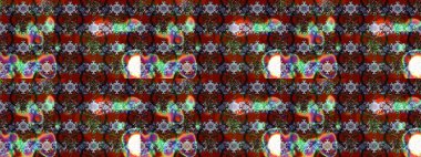 Kahverengi ve kırmızı renkte çiçekler. Kumaş desenli papatya çiçekleri ayrıntıları.