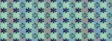 Mavi ve nötr renklerde çiçekler. Raster illüstrasyonunda çiçek deseni çizimi.