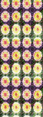 Küçük çiçekte güzel bir desen. Moda baskıları için zarif bir şablon. Küçük renkli çiçekler. Tarafsız ve sarı çiçekli bahar çiçekleri. Motley illüstrasyonu.