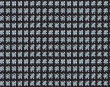 1950-1960 motifleri. Çiçekli ipek eşarp. Gri ve mavi üzerine gri ve mavi. Retro tekstil tasarım koleksiyonu. El çizimi çiçek elementleri ile soyut çizim raster deseni.