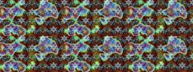 Raster illüstrasyonu. Moda baskısı, albüm, ambalaj kağıdı ve duvar kağıdı için zarif dekoratif süslemeler. Küçük çiçekli basit bir çiçek çizimi. Mavi ve yeşil renkli şirin çiçekler..