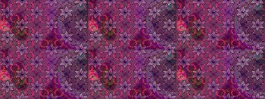 Manzaralı çiçek deseni. Sevgililer günü ve tebrik kartı konsepti için şık bir davetiye. Çiçek kompozisyonu, el boyası, hassas şablon. Üst görünüm, yumuşak mor ve kahverengi renk.