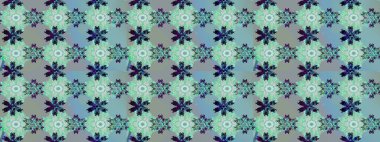 Mavi ve nötr renklerde çiçekler. Raster illüstrasyonunda çiçek deseni çizimi.