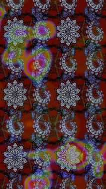 Klasik taslak çizimi. Çiçek grisi ve kırmızı eskiz deseni. Raster çiçek izi. Raster Yumuşak kumaş deseni.