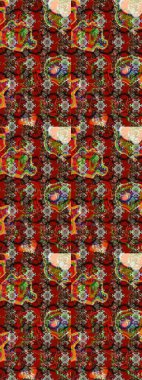 Nazik, yaz çiçekleri kahverengi ve kırmızı renklerde. Raster illüstrasyonu. Küçük çiçekteki sevimli çiçek deseni. Raster deseni.