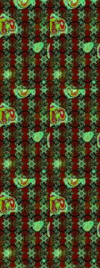 Sevimli çiçek raster deseni. Renkli Yaz Temalı eskiz kalıbı. Düz Çiçek Elementleri Tasarımı. Yeşil ve kırmızı renkte çiçekler.