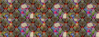 Raster illüstrasyonundaki çiçek desenli çizim. Suluboya tarzında gri ve nötr renkte çiçekler.