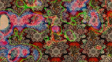 Raster illüstrasyonu. Anti-stres için soyut örnek sayfası. Bej ve kahverengi renklerde.