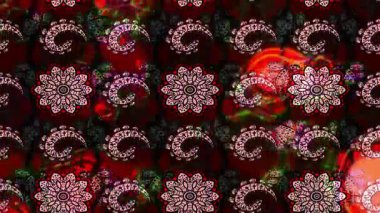 Renkli unsurlarla hareketli arka plan görüntüleri. Çiçekler. Eski model. Bayrak tarzı. Video kaydı. Şablon. Döngü. Kusursuz.. 