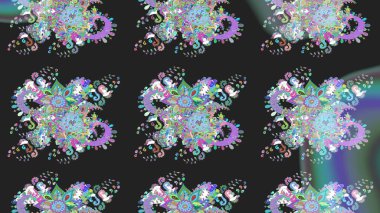 Raster illüstrasyonu. Gri ve nötr renklerde şirin tekstil tarzında. Çiçek duvar kâğıdı. Çiçek arkaplan. Renkli çizim deseni.