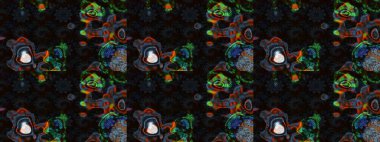 Şatafatlı bahar bahçesi dokusu. Siyah ve gri renkte çiçek çizimi. Çiçek deseni. Siyah ve gri renkli çiçekler. Raster illüstrasyonu.