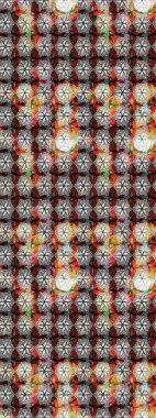 Raster düz çiçek çizim deseni. Hediye ambalaj kağıdı, tebrik kartları, posterler ve pankart tasarımı. Gri ve nötr renkte çiçekler.