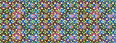 Tropik çiçek desenleri. Mavi ve kahverengi renkte çiçekler. Raster illüstrasyonu.