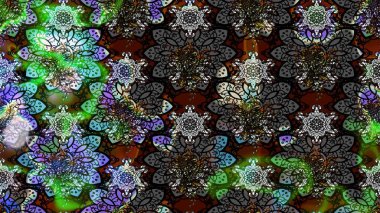 Raster illüstrasyonu. Klasik çiçek tasarımı elementleri. Gri ve siyah kıvırcık çiçekler Gri ve siyah renkte şekillenir.