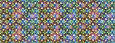 Tropik çiçek desenleri. Mavi ve kahverengi renkte çiçekler. Raster illüstrasyonu.