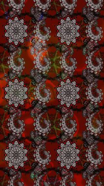 Küçük çiçekteki sevimli çiçek deseni. Kırmızı ve kahverengi renkte çiçekler.