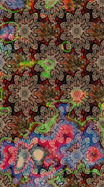 Eski usul küçük çiçekli şirin bir eskiz deseni. Kumaş, duvar kağıdı ve kağıt üzerine baskı yapmak için gelişen arka plan. Raster illüstrasyonu. Moda arka planında parlak buketler.