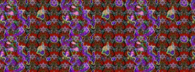 Kırmızı ve kahverengi renkte zarif çiçekli suluboya. Renkli Bahar Teması eskiz kalıbı. Raster illüstrasyonu. Düz Çiçek Elementleri Tasarımı.