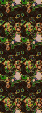 Güzel kumaş deseni. Raster illüstrasyonu. Düz Çiçek Elementleri Tasarımı. Renkli Bahar Teması eskiz kalıbı. Zentangle soyut çiçekleri. Çiçek tozu..