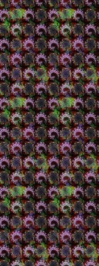 Düz Çiçek Elementleri Tasarımı. Siyah ve kahverengi renkte çiçekler. Renkli Yaz Temalı eskiz kalıbı. Raster illüstrasyonunda çiçek deseni çizimi.