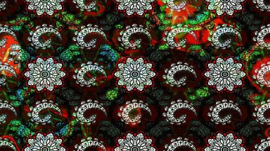 Raster illüstrasyonu. Küçük çiçekteki sevimli çiçek deseni. Tony 'nin kumaş kalıbını çiz. Modaya uygun kumaş deseni.