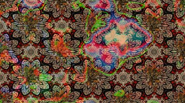 Vadinin çiçekleri bej ve kahverengi renklerde. Raster çiçek desenleri çiziyor..