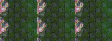 Çiçek desenli eskiz. Gömlek baskısı için çiçek boyası. Yeşil ve gri renkte çiçekler.