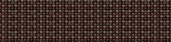 Raster illüstrasyonundaki çiçek desenli çizim. Siyah ve kahverengi renkte çiçekler.