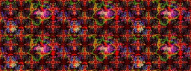 Miles Fleur, süslü püslü bir süs. Eskiz geçmişi. Kumaş, tekstil, duvar kağıdı baskısı için. Eski usul. Tomurcukları papatya çiçekleri olan sevimli bir çiçek deseni. Raster illüstrasyonu.