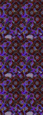 Güzel kumaş deseni. Kahverengi ve mor renklerde. Raster illüstrasyonundaki çiçek desenli çizim. Raster illüstrasyonu.