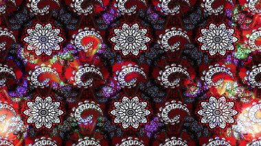 Renkli Yaz Temalı eskiz kalıbı. Düz Çiçek Elementleri Tasarımı. Siyah ve kırmızı renkte çiçekler. Çiçekli retro deseni çiz.