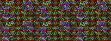 Arkaplan dokusu, duvar kağıdı, yeşil ve kahverengi renkli çiçek teması. Kabile sanatı boho baskısı, klasik çiçek arkaplanı. Soyut etnik raster çizim kalıbı.