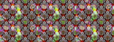 Tebrik kartı geçmişi, boyama kitabı, arkaplan ve tekstil için kullanılabilir. Raster Henna tarzı. Sınır Kızılderili çiçekli paisley patten. Etnik Mandala havlusu. Taslak süsleme izi.