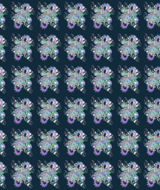 Nazikçe, güzel çiçek arkaplanı. Mavi ve nötr renklerde çiçekler. Raster çiçek desenli ve çiçekli..