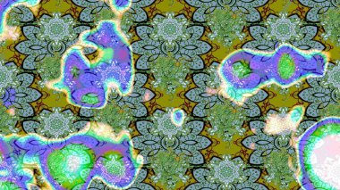 Renkli Bahar Teması eskiz kalıbı. Düz Çiçek Elementleri Tasarımı. Yeşil ve mavi renkte çiçekler. Sevimli çiçek raster deseni.